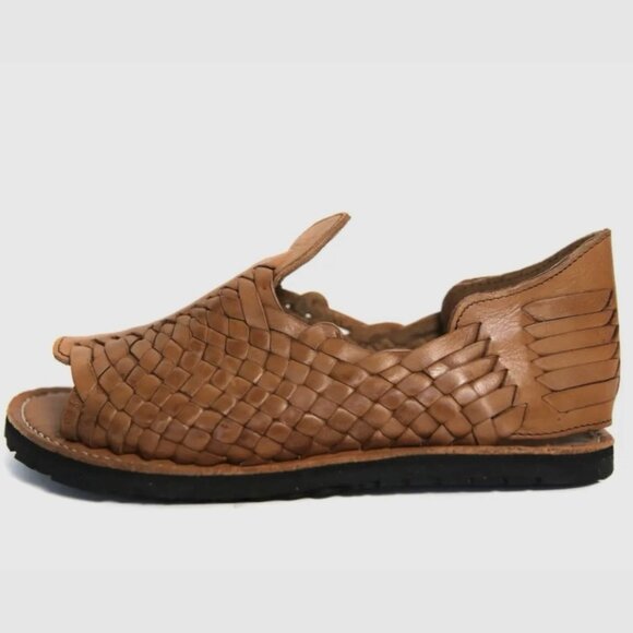 SIDREY Women Sandals Pachuco Style Handmade Color Coñac Brown Huaraches Size 8 - Picture 4 of 7